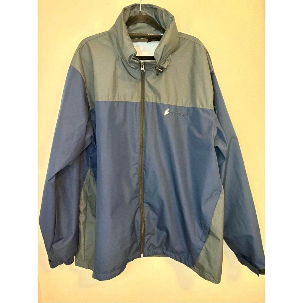 Frogg Toggs Rain Jacket XL Blue Gray Waterproof Hooded Packable